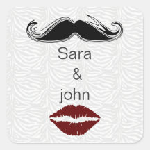 Kus en snor zebrastrepen envelop zegel