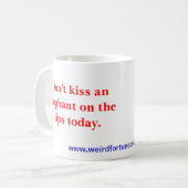 Kus geen olifant (mok) koffiemok (Voorkant links)