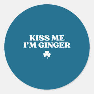 Kus gember shirt grappige st patricks dag roodhari ronde sticker