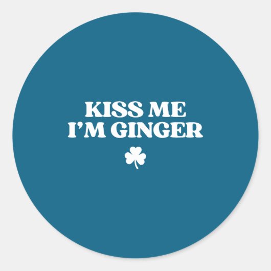 Kus gember shirt grappige st patricks dag roodhari ronde sticker (Voorkant)