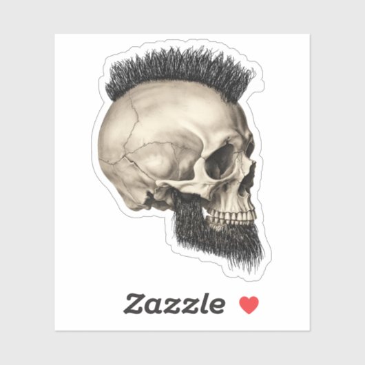 Kus gesneden schedel sticker (Vel)