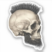 Kus gesneden schedel sticker (Voorkant)