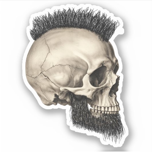 Kus gesneden schedel sticker (Voorkant)