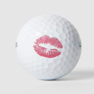 Kus golfballen, leuke roze lippen cadeau golfballen