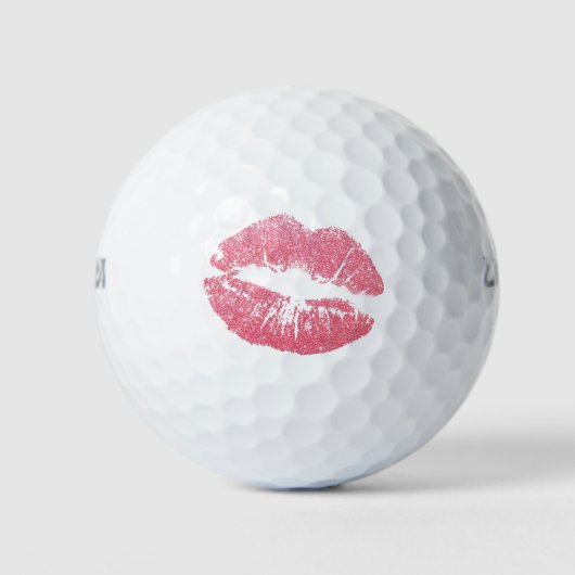 Kus golfballen, leuke roze lippen cadeau golfballen (Voorkant)