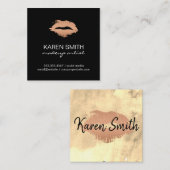 Kus Handgeschilderd Aquarel | Visagist Vierkante Visitekaartje (Voorkant / Achterkant)