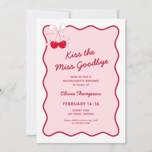 Kus het afscheid Bachelorette Party Kaart (Voorkant)