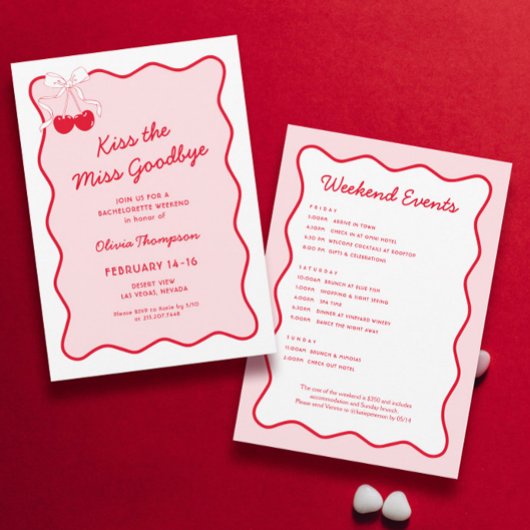 Kus het afscheid Bachelorette Party Kaart