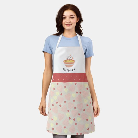 Kus het Cook Cozy Kitchen hart volwassen Schort (Gedragen)