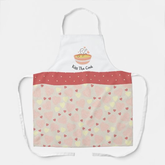 Kus het Cook Cozy Kitchen hart volwassen Schort (Voorkant)