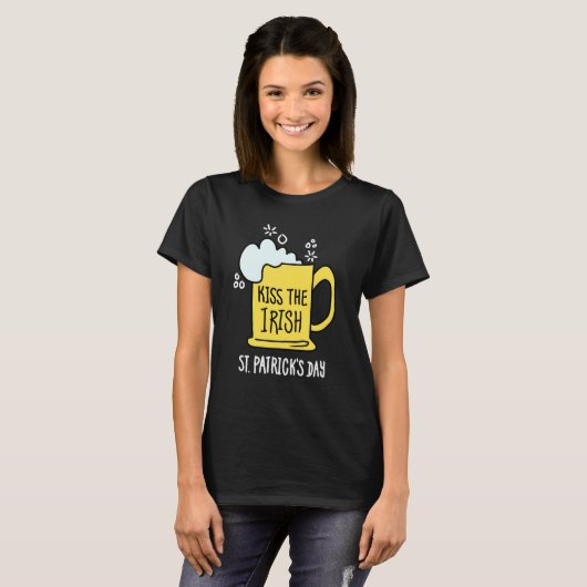 Kus het Ierse Bier St. Patrick's Day Zwarte shirt (Voorkant volledig)