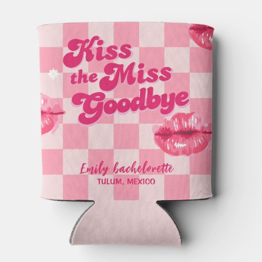 Kus het Miss Goodbye Bachelorette Weekendfeest Blikjeskoeler (Achterkant)