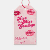 Kus het Miss Goodbye Bachelorette Weekendfeest Cadeaulabel (Voorkant)