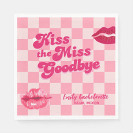 Kus het Miss Goodbye Bachelorette Weekendfeest Servet