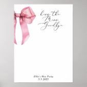Kus het Miss Goodbye Pink Bow Hen-feest Poster (Voorkant)