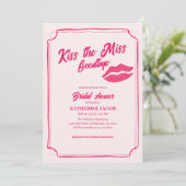 Kus het Miss Goodbye valentijn vrijgezellenfeest Kaart (Staand voorkant)