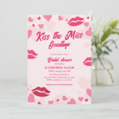 Kus het Miss Goodbye valentijn vrijgezellenfeest Kaart (Staand voorkant)
