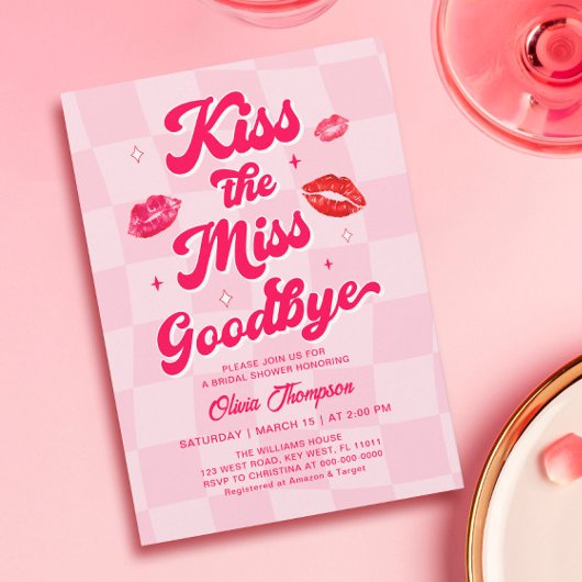Kus het Miss Goodbye Vrijgezellenfeest Kaart