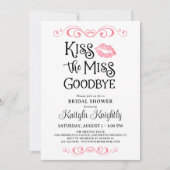 Kus het Miss Goodbye Vrijgezellenfeest Kaart (Voorkant)