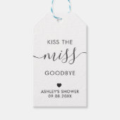 Kus het Miss Goodbye Vrijgezellenfeest Label, Kraf Cadeaulabel (Voorkant)