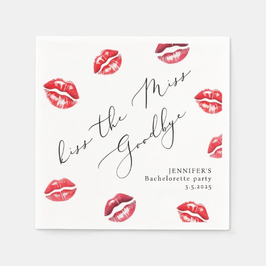 Kus het Miss Goodbye vrijgezellenfeest Servet (Voorkant)