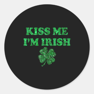 Kus Ierse grappige mannen vrouwen kinderen St. Pat Ronde Sticker