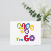 Kus, ik ben 60-jarige overhemden en cadeautjes. briefkaart (Staand voorkant)
