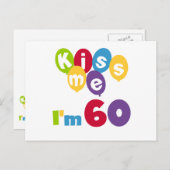 Kus, ik ben 60-jarige overhemden en cadeautjes. briefkaart (Voorkant / Achterkant)