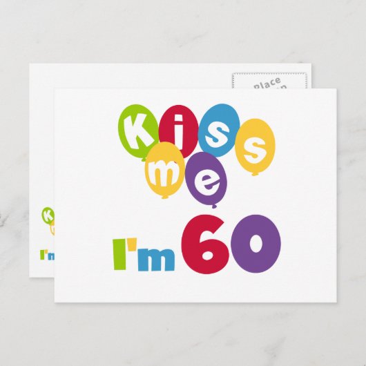 Kus, ik ben 60-jarige overhemden en cadeautjes. briefkaart (Voorkant / Achterkant)
