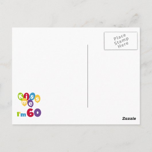 Kus, ik ben 60-jarige overhemden en cadeautjes. briefkaart (Achterkant)