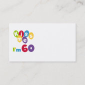 Kus, ik ben 60-jarige overhemden en cadeautjes. visitekaartje (Achterkant)