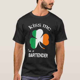 Kus, ik ben een Bartender Shamrock St. Patrick's D T-shirt