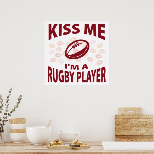 Kus, ik ben een Rugby-speler Poster (Keuken)