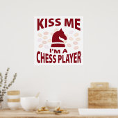 Kus, ik ben een schaakspeler. poster (Keuken)