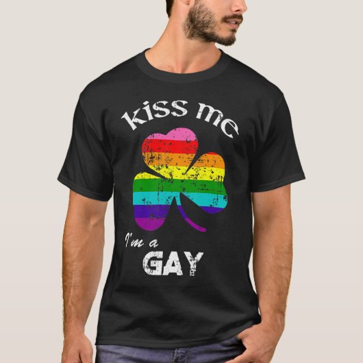 Kus, ik ben Gay Shirt St. Patrick's Day L. (Voorkant)