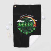 Kus Ik ben Grateful Leprechauns Rainbow St Patric Golfhanddoek (Insitu)