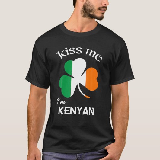 Kus Ik ben Kenyan Shamrock Kenya St. Patrick's Da T-shirt (Voorkant)