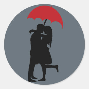 Kus in de regen ronde sticker