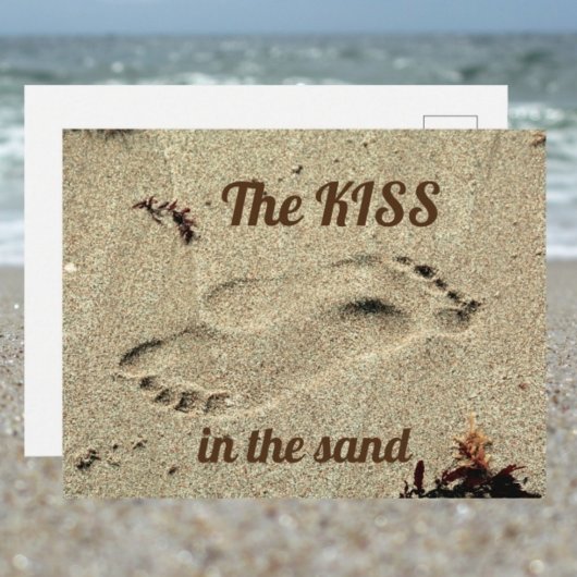 Kus in het zand briefkaart