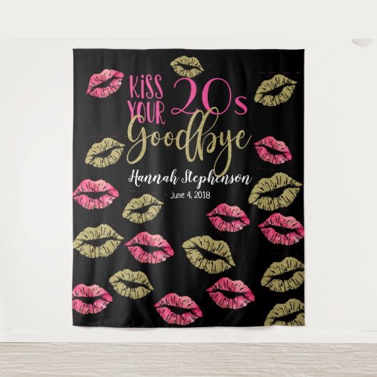 kus je 20 afscheidsfoto pro virtuele partij wandkleed (Voorkant)