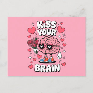 Kus je brein Valentijnsdag grappige leraar Uitnodiging Briefkaart