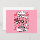 Kus je brein Valentijnsdag grappige leraar Uitnodiging Briefkaart (Voorkant / Achterkant)