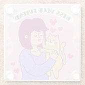 Kus je vriendenglas Onderzetter Glazen Onderzetter (Achterkant)