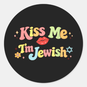 Kus joods grappig joodse humor Valentijnsdag Kus Ronde Sticker