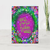 Kus Kisses Verjaardagswensen Bloemen Kaart (Voorkant)