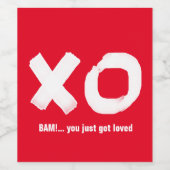 Kus Knuffel Rood en Wit Wijnlabel Wijn Etiket (Enkel label)