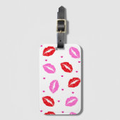 Kus Lips Roze en Rood, Harten Bagagelabel (Voorkant (verticaal))