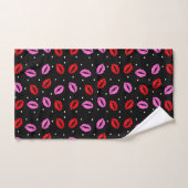 Kus Lips Roze Red Hearts Bathroom Towel Set - BLK Bad Handdoek (Handdoek)