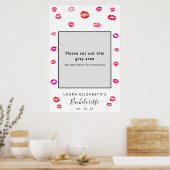 Kus Lipstick Bachelorette Feest Fotohokje Frame Poster (Keuken)