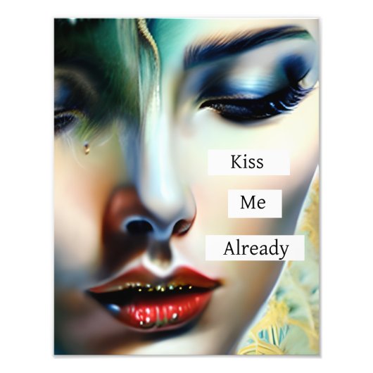 Kus me al | Fantasie Etherische Kunst Foto Afdruk (Voorkant)